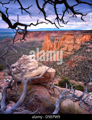 Prominenter Rock Croppings von Rim Drive in Colorado National Monument in der Nähe von Grand Junction, Colorado aus gesehen Stockfoto