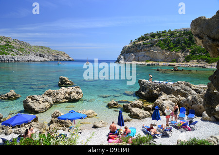 Anthony Quinn Strand, Ladiko Bay, Rhodos (Rodos), Dodekanes, Region südliche Ägäis, Griechenland Stockfoto