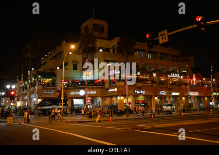 Nacht der Eintritt der Main Street, Huntington Beach, Kalifornien, Vereinigte Staaten von Amerika, USA, öffentlichen Grund Stockfoto