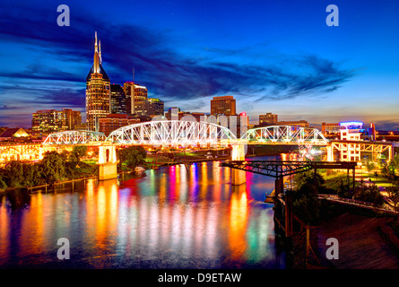 Skyline der Innenstadt von Nashville, Tennessee, USA. Stockfoto