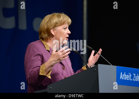 Rede der Bundeskanzlerin Frau Dr. Angela Merkel CDU Stuttgart, Baden-Wurttemberg, Deutschland, Europa Stockfoto