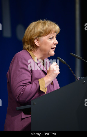 Rede der Bundeskanzlerin Frau Dr. Angela Merkel CDU Stuttgart, Baden-Wurttemberg, Deutschland, Europa Stockfoto