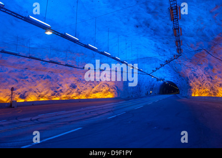 Laerdal Tunnel, Norwegen, der längste Straßentunnel der Welt Stockfoto