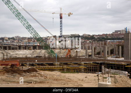 Bau Nelson Mandela Bay Stadion in Port Elizabeth ist im Gange, dass Stadion in Eastern Cape sieben Spiele, darunter Gastgeber Stockfoto