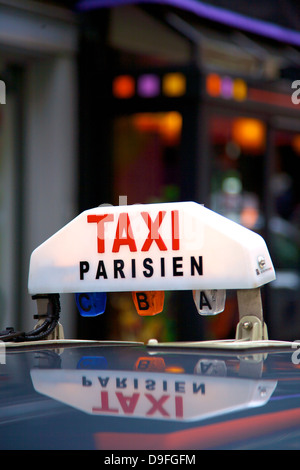 Taxischild, Paris, Frankreich Stockfoto