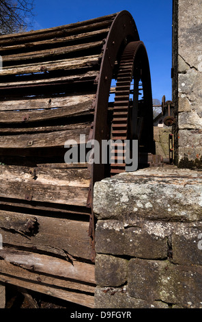 Murphy's alte Wasserrad und Mehl-Mühle am Fluss Corock, circa 1851, Foulkesmill, County Wexford, Irland Stockfoto