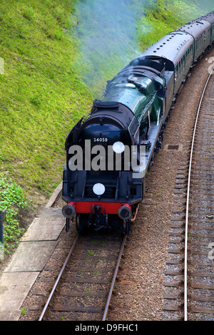 Dampfzug auf Bluebell Railway, Horsted Keynes, West Sussex, England, UK Stockfoto