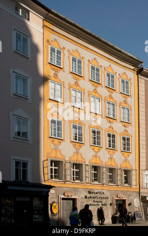 Mozarts Geburtshaus in Salzburg, Österreich Stockfoto