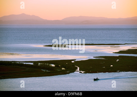 Butrint und die Insel Korfu im Abstand, Albanien, Mittelmeer Stockfoto