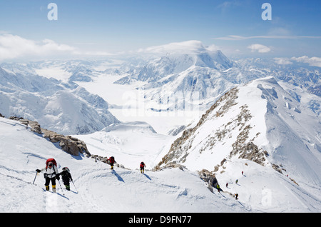 Klettern Expedition auf den Mount McKinley, 6194m, Denali National Park, Alaska, USA Stockfoto