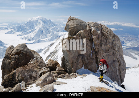 Klettern Expedition auf den Mount McKinley, 6194m, Denali National Park, Alaska, USA Stockfoto