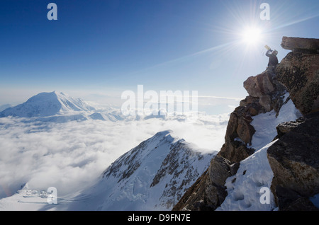 Klettern Expedition auf den Mount McKinley, 6194m, Denali National Park, Alaska, USA Stockfoto