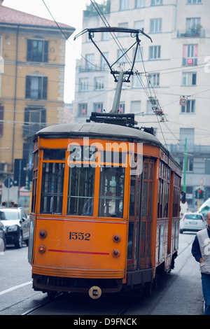 Europa, Italien, Lombardei, Mailand, Straßenbahn Stockfoto