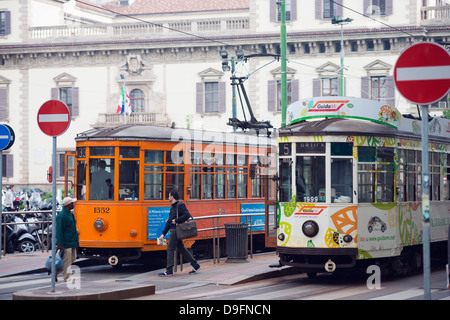 Stadt Straßenbahn, Mailand, Lombardei, Italien Stockfoto