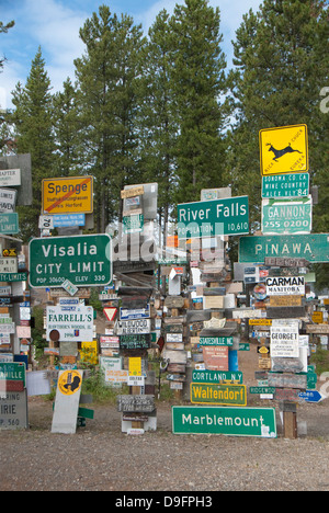 Sign Post Forest, Watson Lake, Yukon, Kanada Stockfoto