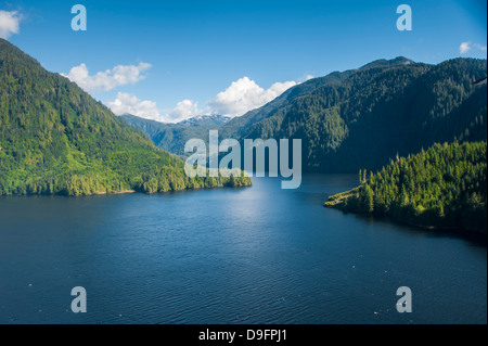 Küstenlandschaft in Great Bear Rainforest, British Columbia, Kanada Stockfoto