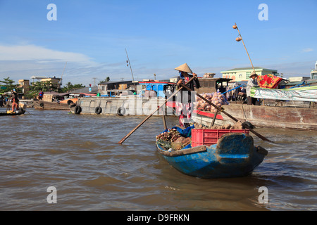 Cai Rang schwimmende Markt, Mekong-Delta, Can Tho Provinz, Vietnam, Indochina, Südost-Asien Stockfoto