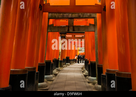 Die endlosen roten Toren Kyotos Fushimi Inari Schrein, Kyoto, Japan Stockfoto