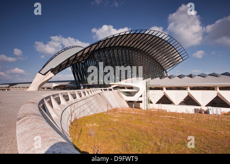 Der TGV-Bahnhof von Lyon Saint Exupéry, dient der Flughafen Lyon, Rhone-Alpes, Frankreich Stockfoto