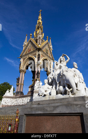 Das Albert Memorial, Kensington Gardens, London, England, Vereinigtes Königreich Stockfoto