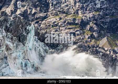 Johns Hopkins Gletscher Kalben, Fairweather Range, Glacier Bay National Park and Preserve, südöstlichen Alaska, USA Stockfoto