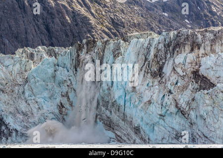 Johns Hopkins Gletscher Kalben, Fairweather Range, Glacier Bay National Park and Preserve, südöstlichen Alaska, USA Stockfoto