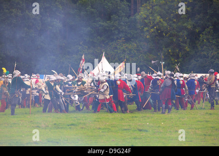 Schlacht von Bosworth Field Reenactment, Market Bosworth, Leicestershire, England, UK Stockfoto