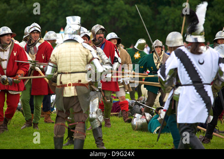 Schlacht von Bosworth Field Reenactment, Market Bosworth, Leicestershire, England, UK Stockfoto