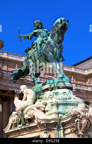 Statue von Prinz Eugen von Savoyen, Budaer Burg, UNESCO-Weltkulturerbe, Budapest, Ungarn Stockfoto