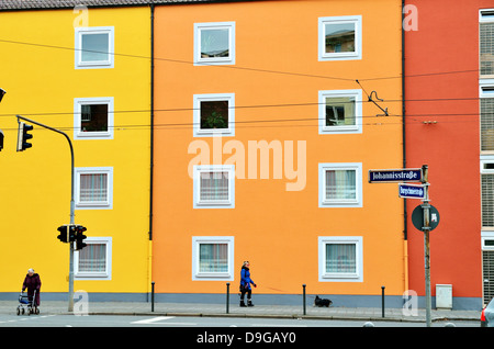 Bunte Straße, Nürnberg, Bayern, Deutschland - Jan 2012 Stockfoto
