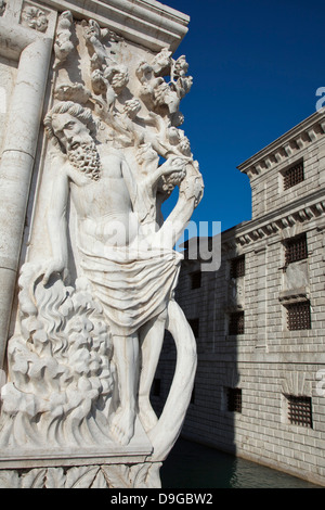 Detail des Palazzo Ducale in Piazza San Marco, Venedig, Italien. Stockfoto