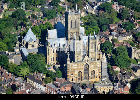 Luftbild der Kathedrale von Lincoln Stockfoto