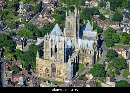 Luftbild der Kathedrale von Lincoln Stockfoto