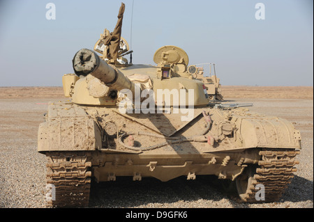 27. Oktober 2008 - einem irakischen t-72 Panzer auf der Besmaya Gunnery Range, Irak. Stockfoto