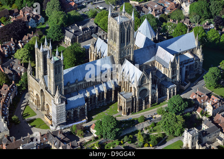 Luftbild der Kathedrale von Lincoln Stockfoto