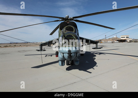 Eine Mi-24 Hind-Hubschrauber. Stockfoto