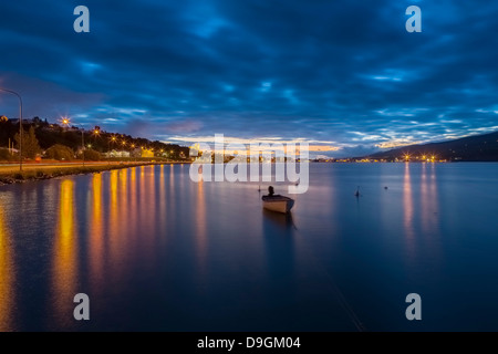 Akureyri-Stadt am Eyjafjordur Fjord, Island Stockfoto