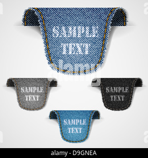 Satz von Jeans Tag Etiketten. Eps10 Vektor-illustration Stockfoto