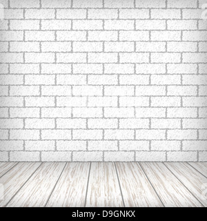 Weiße Mauer mit Holzboden in einem Jahrgang Interieur. Eps10 Vektor-illustration Stockfoto