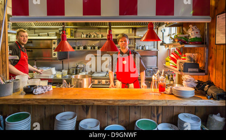 Lokalen Restaurant in Reykjavik, Island Stockfoto