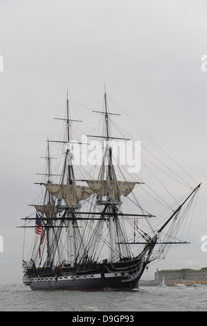 Der weltweit älteste beauftragte Kriegsschiff, USS Constitution. Stockfoto
