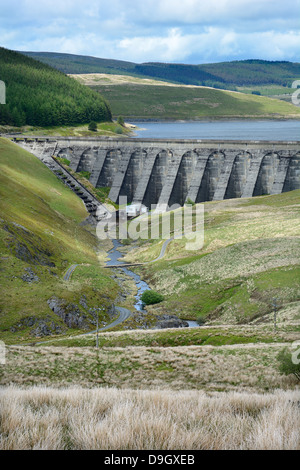 NANT Y MOCH DAMM AM NANT Y MOCH STAUSEE IN DYFED.  WALES.  UK Stockfoto