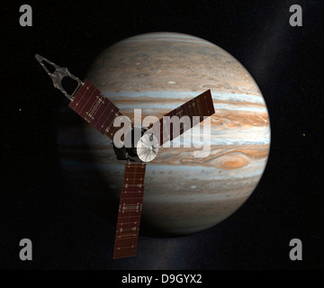 Künstlers Konzept der Juno Satelliten in der Umlaufbahn um Jupiter. Stockfoto