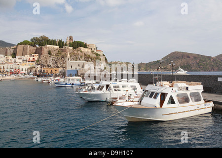 Die alte Zitadelle, Marina Corta, Lipari, Äolischen Inseln, Italien Stockfoto