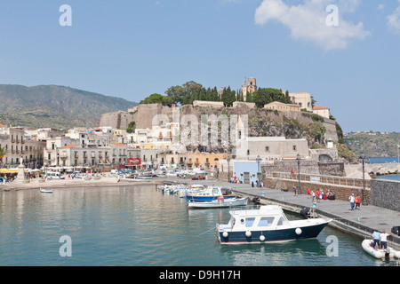 Die alte Zitadelle, Marina Corta, Lipari, Äolischen Inseln, Italien Stockfoto