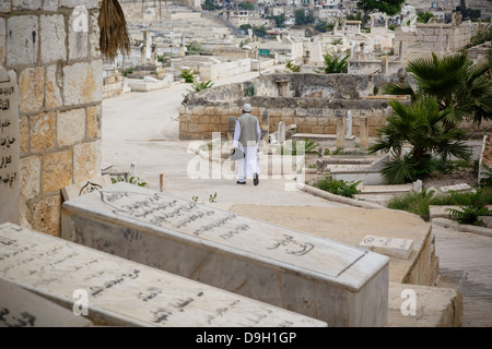 Die muslimischen Friedhof in der alten Stadt, Jerusalem, Israel. Stockfoto