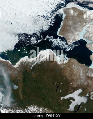 Satelliten-Ansicht Nordwesten Kanadas. Stockfoto