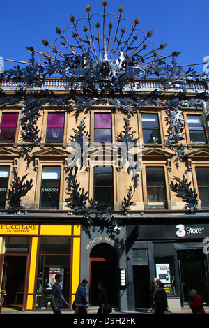 Aufwendige dekorative Schmiedearbeiten am Princes Square Buchanan Street Glasgow Stockfoto