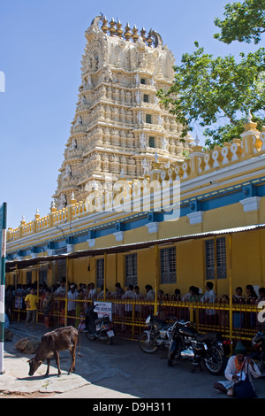 Asien, Indien, Karnataka, Mysore, Chamundi Hill, Chamundeswari Tempel Stockfoto