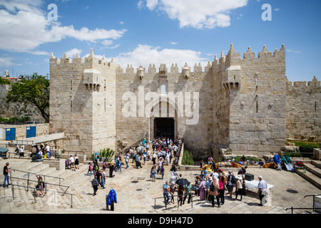 Damaskus-Tor in der alten Stadt, Jerusalem, Israel. Stockfoto